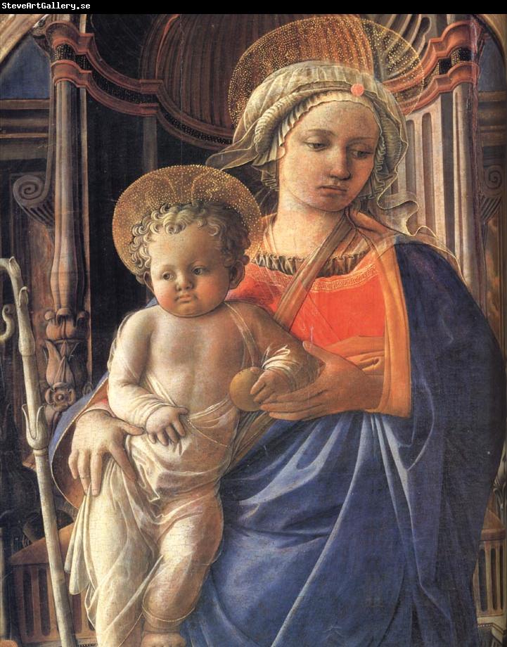 Fra Filippo Lippi Details of Madonna and Child with Angels,St Frediano and St Augustine